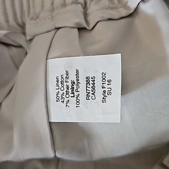 J Crew Linen Blend Elastic Waist Pull On Sparkle Gold Mini Skirt Size 0 - Picture 6 of 7